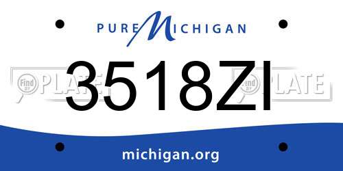3518ZI Michigan License Plate