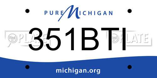 351BTI Michigan License Plate