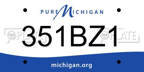 351BZ1 Michigan License Plate