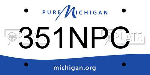 351NPC Michigan License Plate
