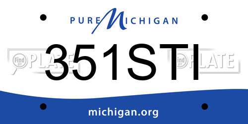 351STI Michigan License Plate