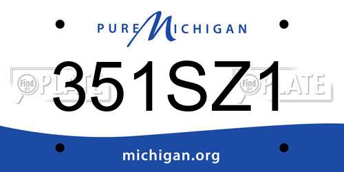351SZ1 Michigan License Plate