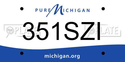 351SZI Michigan License Plate