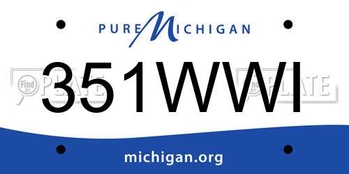 351WWI Michigan License Plate