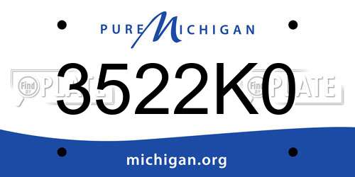 3522K0 Michigan License Plate