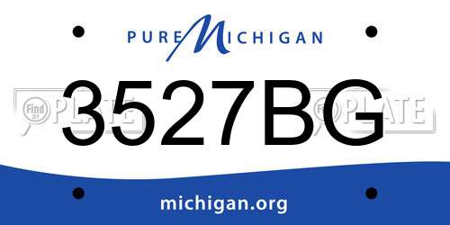 3527BG Michigan License Plate