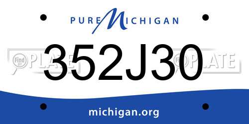 352J30 Michigan License Plate