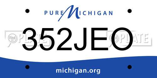 352JEO Michigan License Plate