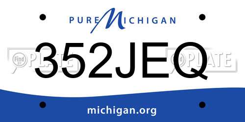 352JEQ Michigan License Plate