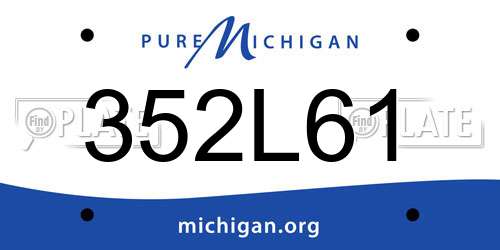 352L61 Michigan License Plate