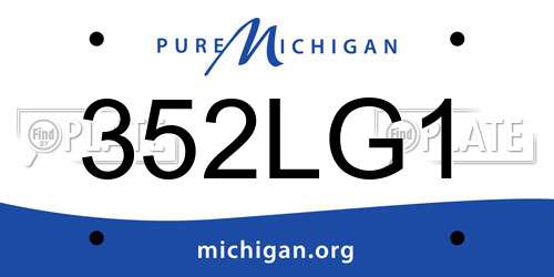 352LG1 Michigan License Plate