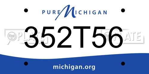 352T56 Michigan License Plate