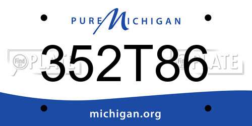 352T86 Michigan License Plate