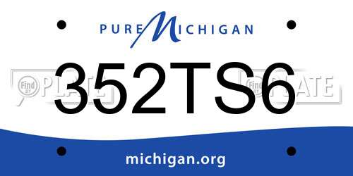 352TS6 Michigan License Plate