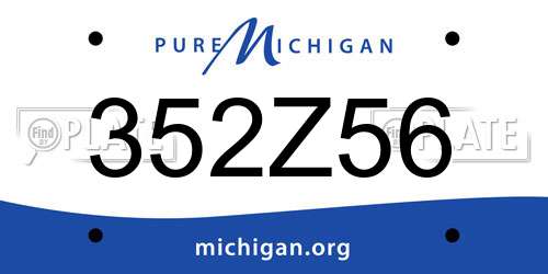 352Z56 Michigan License Plate