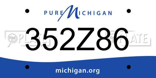 352Z86 Michigan License Plate
