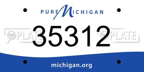 35312 Michigan License Plate