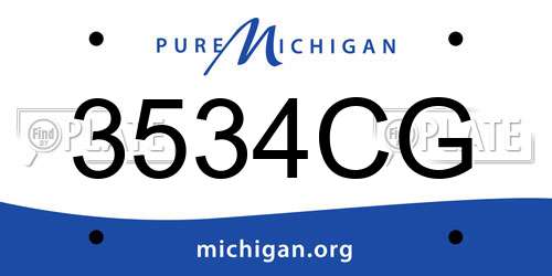 3534CG Michigan License Plate