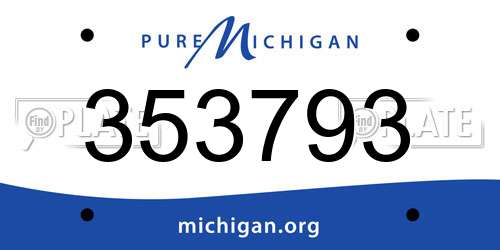 353793 Michigan License Plate