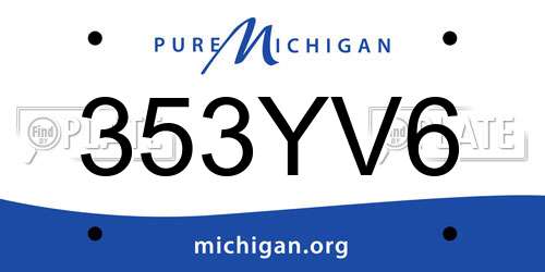 353YV6 Michigan License Plate