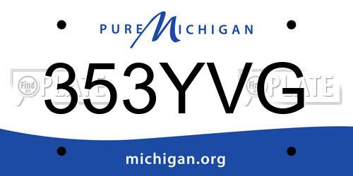 353YVG Michigan License Plate