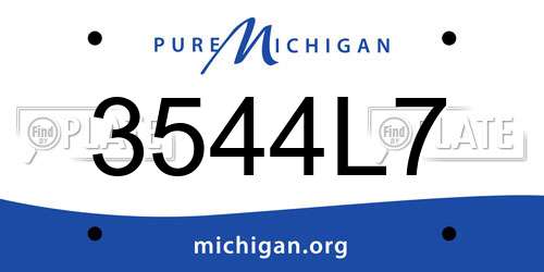 3544L7 Michigan License Plate