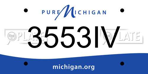 3553IV Michigan License Plate