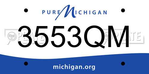 3553QM Michigan License Plate