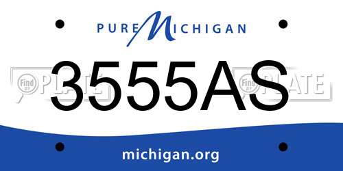 3555AS Michigan License Plate
