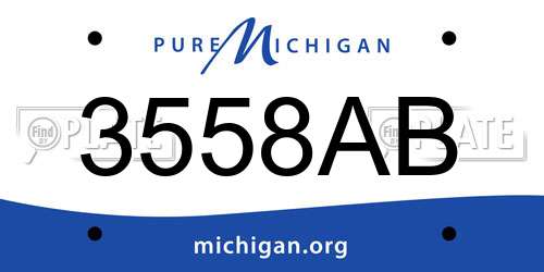 3558AB Michigan License Plate