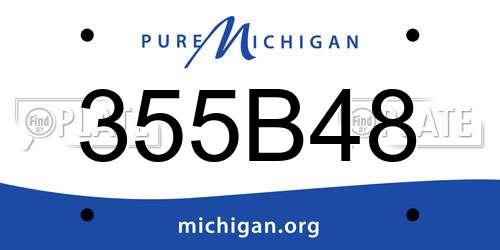 355B48 Michigan License Plate