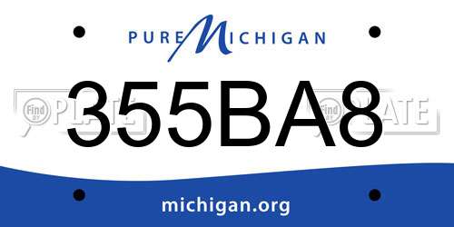 355BA8 Michigan License Plate