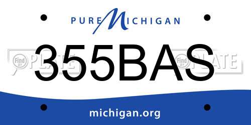 355BAS Michigan License Plate