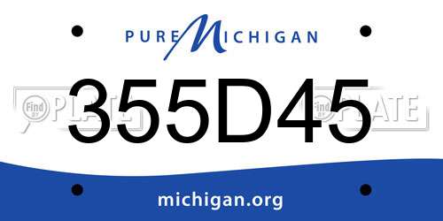 355D45 Michigan License Plate