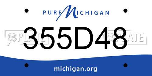355D48 Michigan License Plate