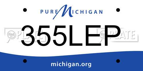 355LEP Michigan License Plate