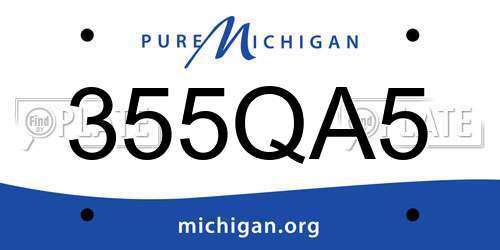 355QA5 Michigan License Plate