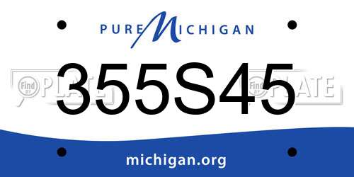 355S45 Michigan License Plate
