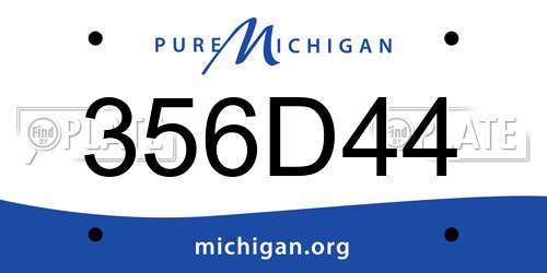 356D44 Michigan License Plate