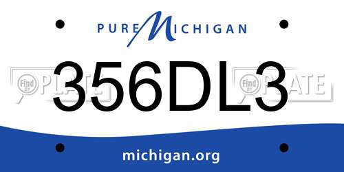 356DL3 Michigan License Plate