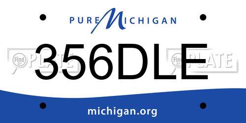 356DLE Michigan License Plate