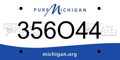 356O44 Michigan License Plate