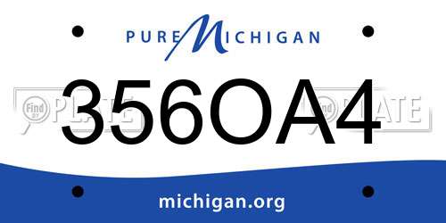 356OA4 Michigan License Plate