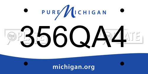 356QA4 Michigan License Plate
