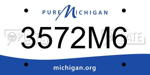 3572M6 Michigan License Plate