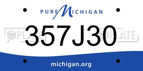 357J30 Michigan License Plate