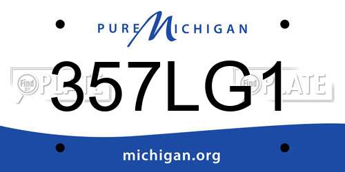 357LG1 Michigan License Plate