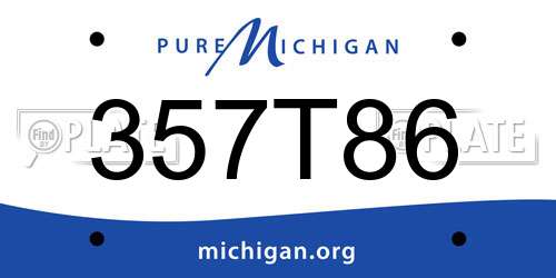 357T86 Michigan License Plate