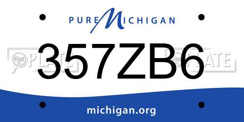 357ZB6 Michigan License Plate