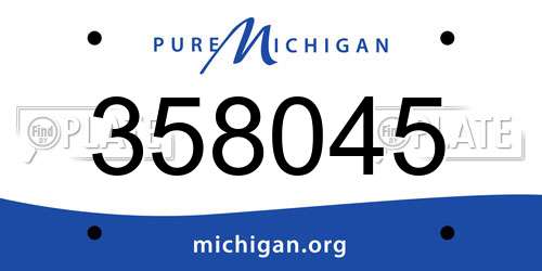 358045 Michigan License Plate